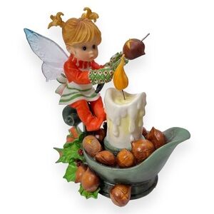 Enesco My Little Kitchen Fairies Chestnuts Fairie 2008 Christmas Candle Roasting